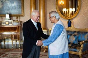 King Charles Meets Nobel Laureate Muhammad Yunus at Buckingham Palace to Discuss Global Challenges.