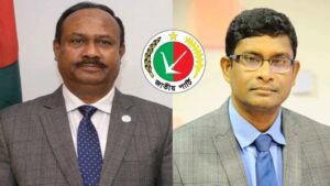 জাতীয় পার্টির নতুন মহাসচিব ব্যারিস্টার শামীম হায়দার পাটোয়ারী, জিএম কাদেরের সঙ্গে দেখা যাচ্ছে