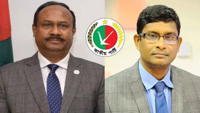 জাতীয় পার্টির নতুন মহাসচিব ব্যারিস্টার শামীম হায়দার পাটোয়ারী, জিএম কাদেরের সঙ্গে দেখা যাচ্ছে